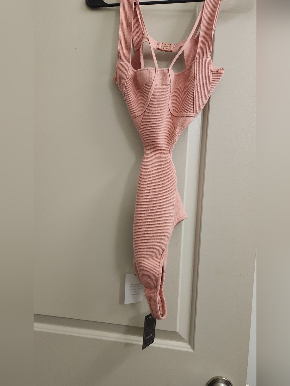 Michael Costello Ribbed Pink Knit Body Suite - Picture 2 of 4